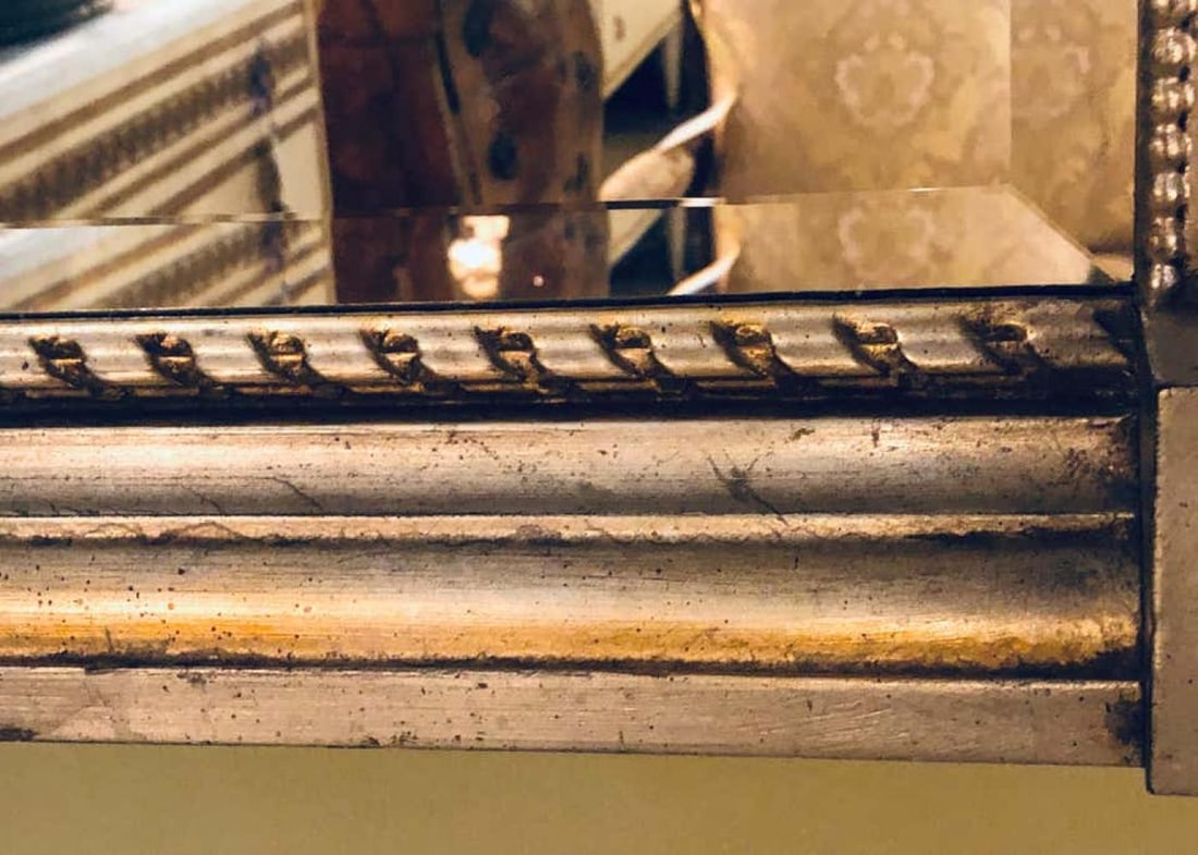 Italian Console Mirror Having Silver Leaf Eglomise Design by LaBarge - 10