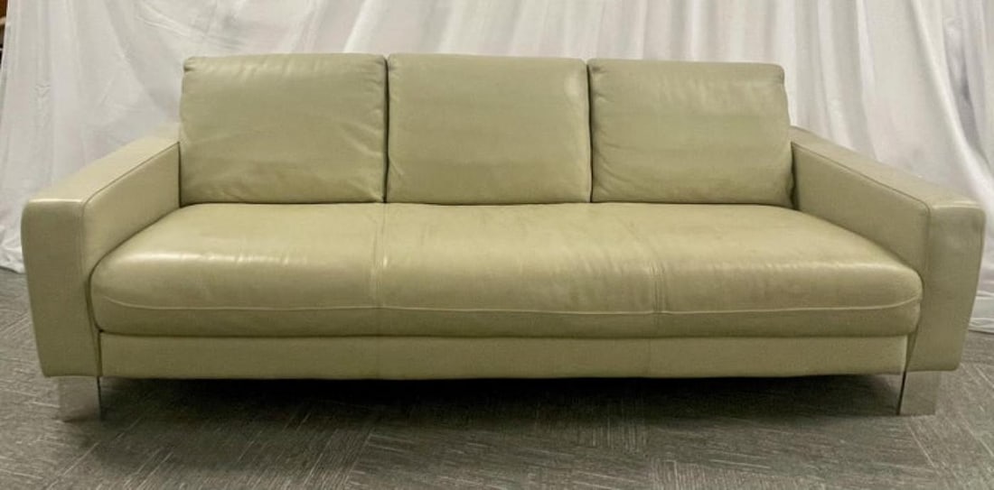 Mid-Century Modern Italian Leather Sofa and Chair by Nicoletti, Italy, 1970s - 10