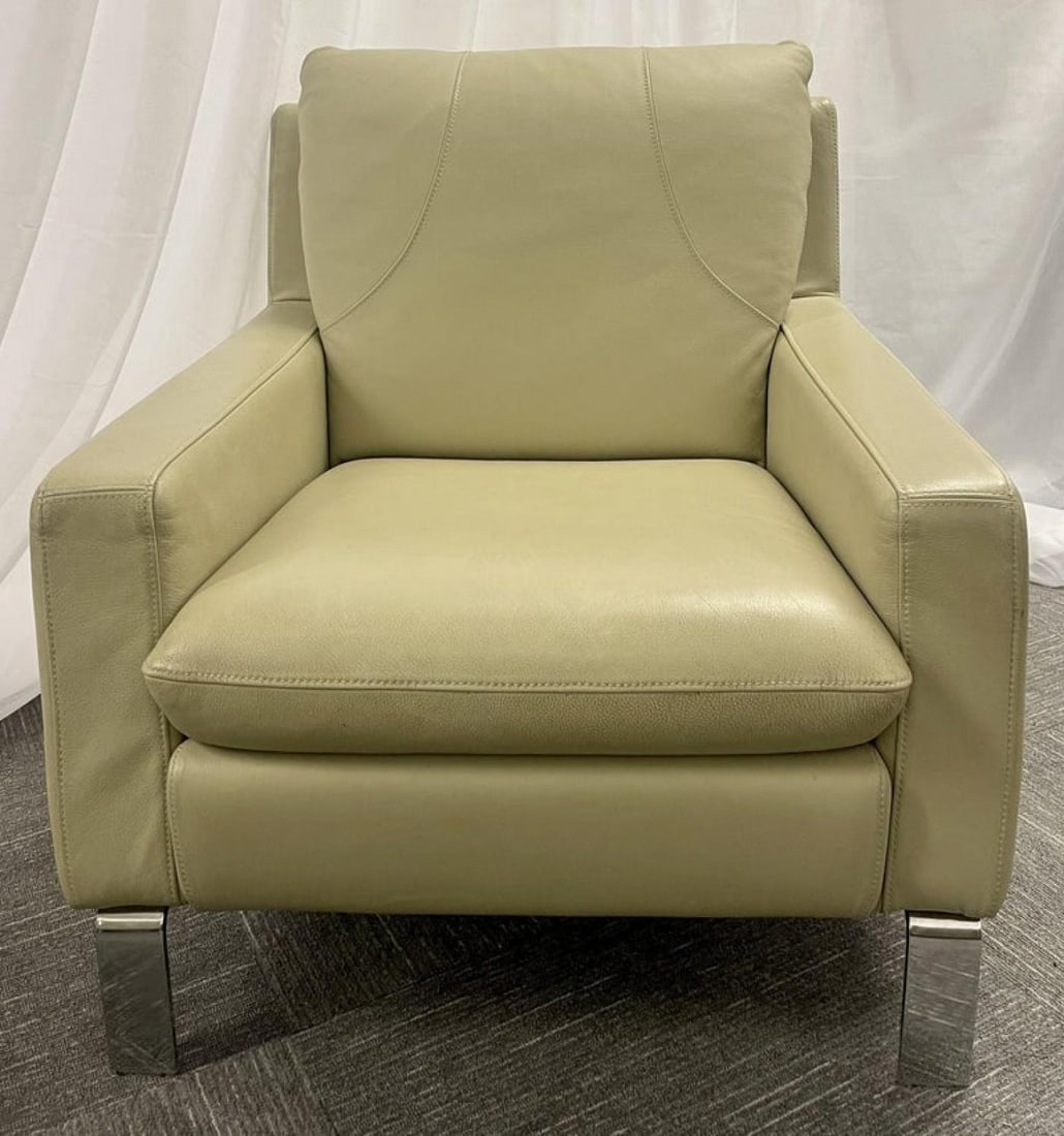 Mid-Century Modern Italian Leather Sofa and Chair by Nicoletti, Italy, 1970s - 11