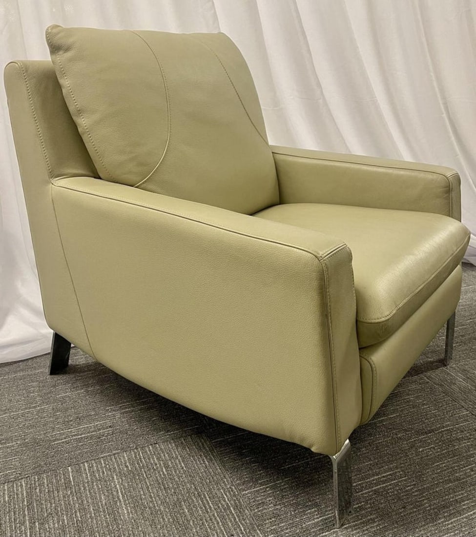 Mid-Century Modern Italian Leather Sofa and Chair by Nicoletti, Italy, 1970s - 5