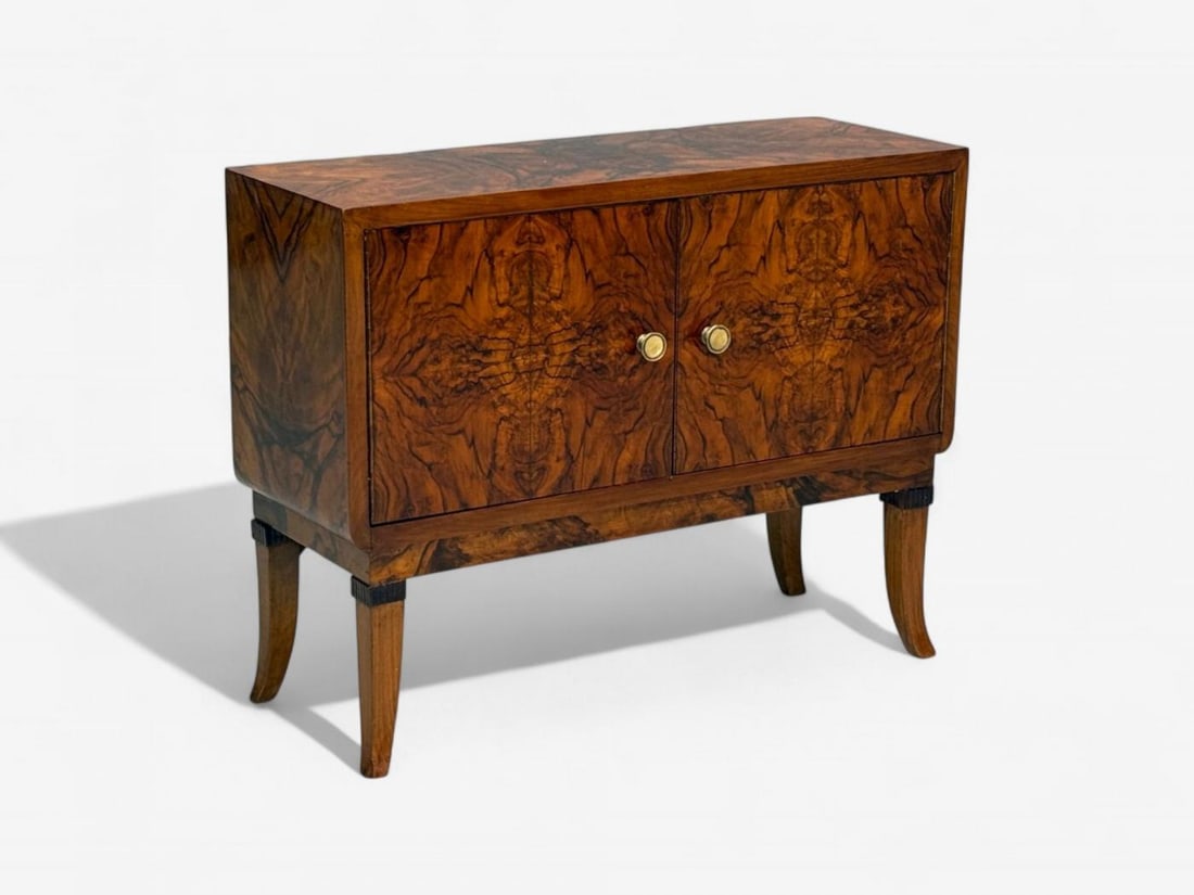 Emilio Lancia attr., Italian Modern, Walnut Root, Brass, Commode, Italy, 1930s - 3