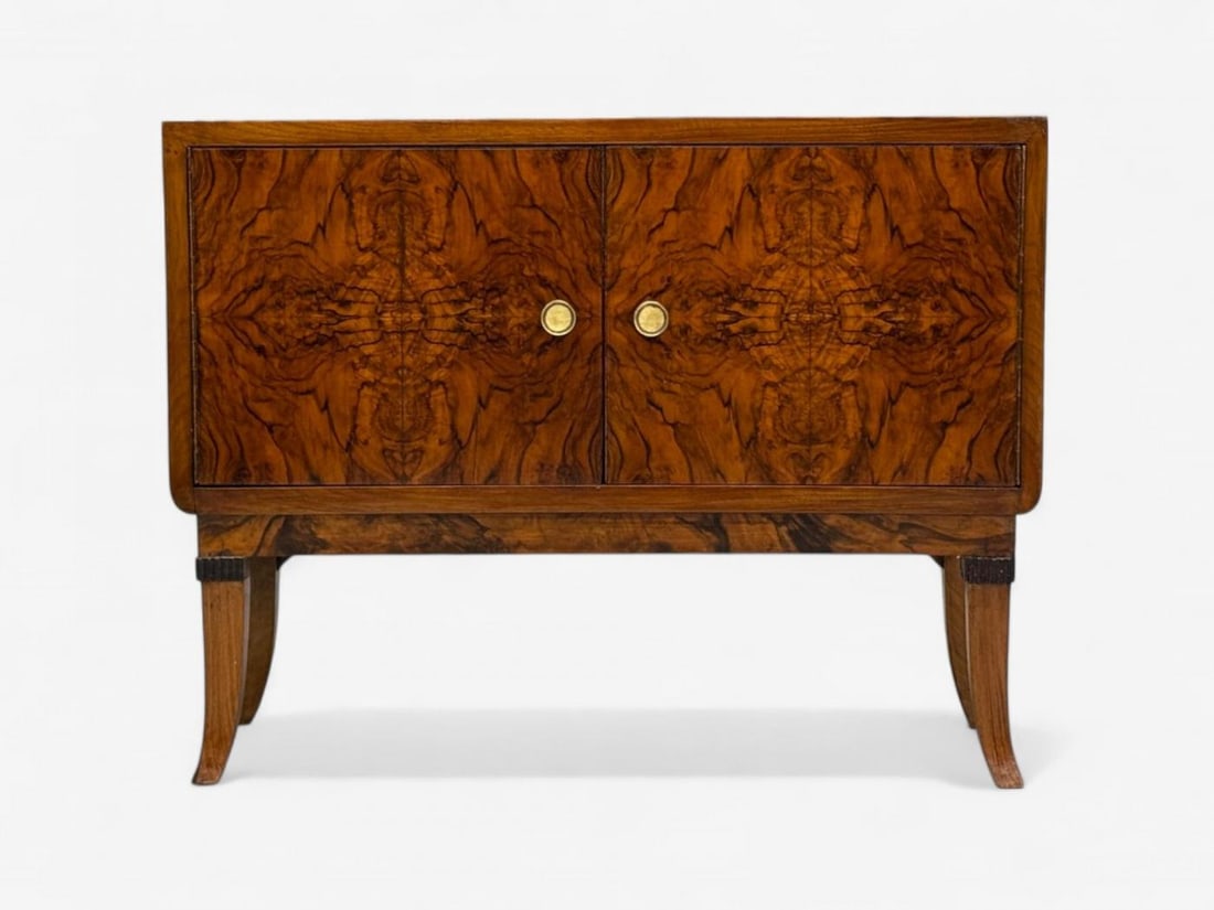Emilio Lancia attr., Italian Modern, Walnut Root, Brass, Commode, Italy, 1930s - 4