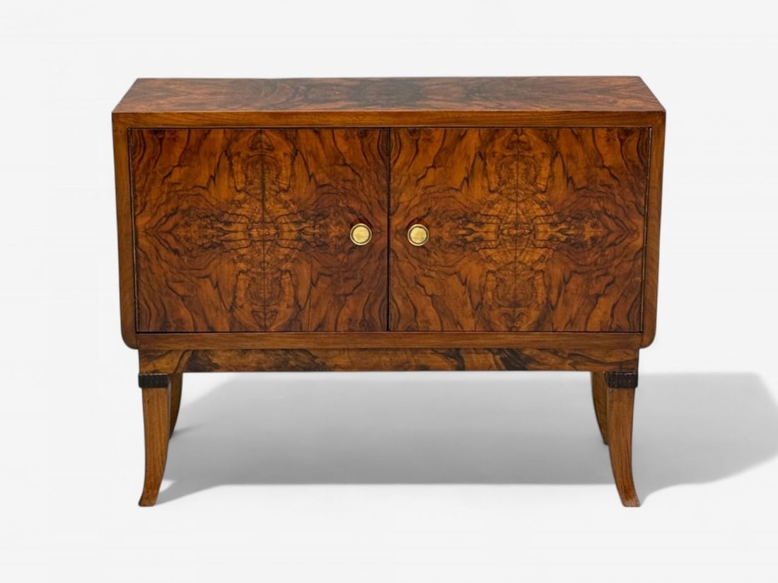 Emilio Lancia attr., Italian Modern, Walnut Root, Brass, Commode, Italy, 1930s - 6
