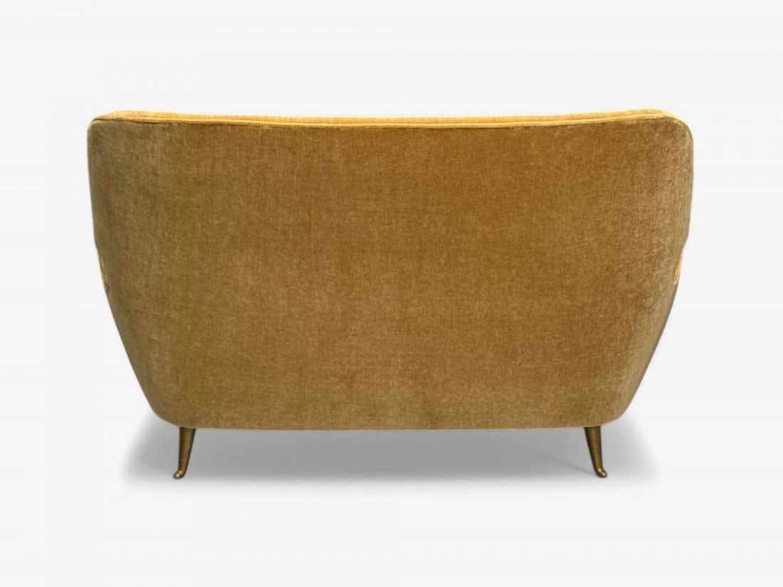 ISA Bergamo, Italian Mid-Century Modern, Bronze, Camel Mohair, Sofa Set, 1950s - 11