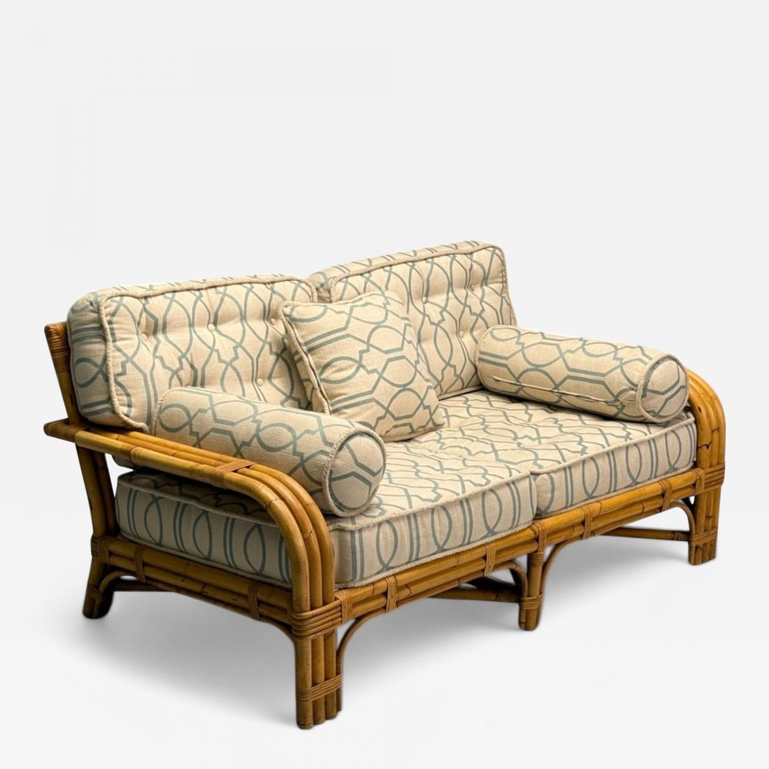 Bielecky Brothers, Modern Two Seater Sofa, Settee, Cane, Bamboo, USA, 21st C. - 2