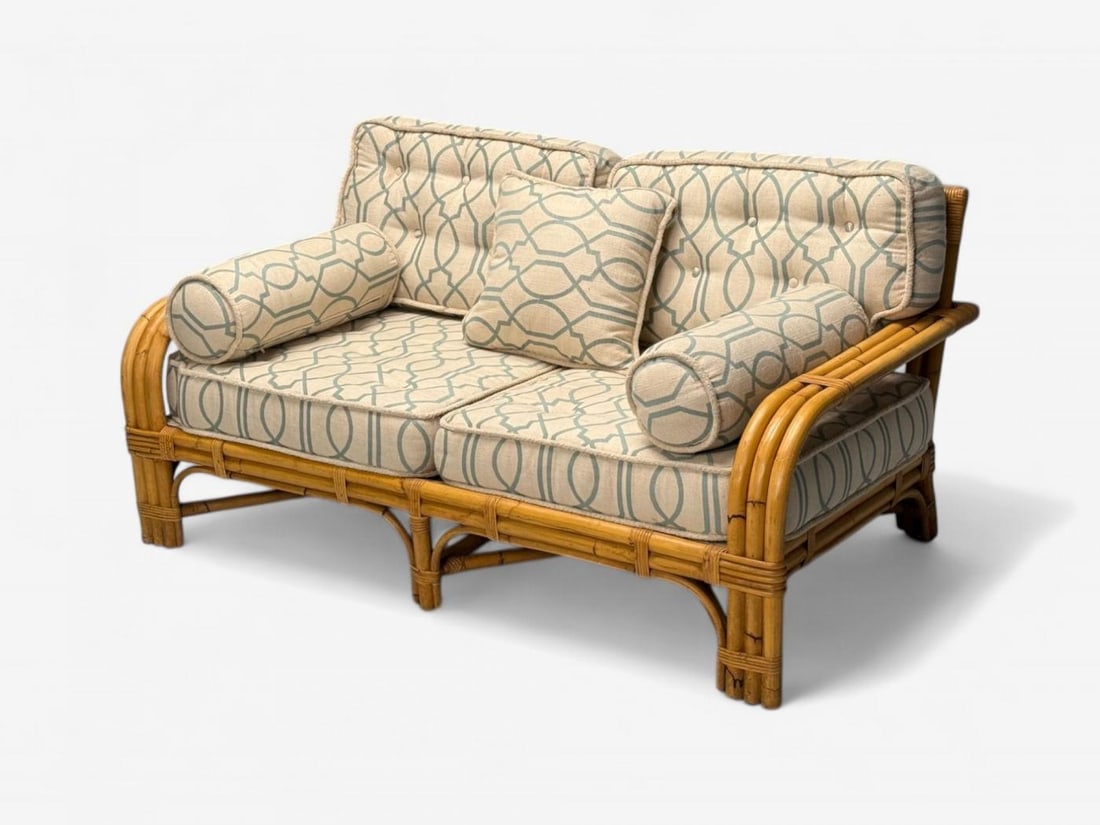 Bielecky Brothers, Modern Two Seater Sofa, Settee, Cane, Bamboo, USA, 21st C. - 3