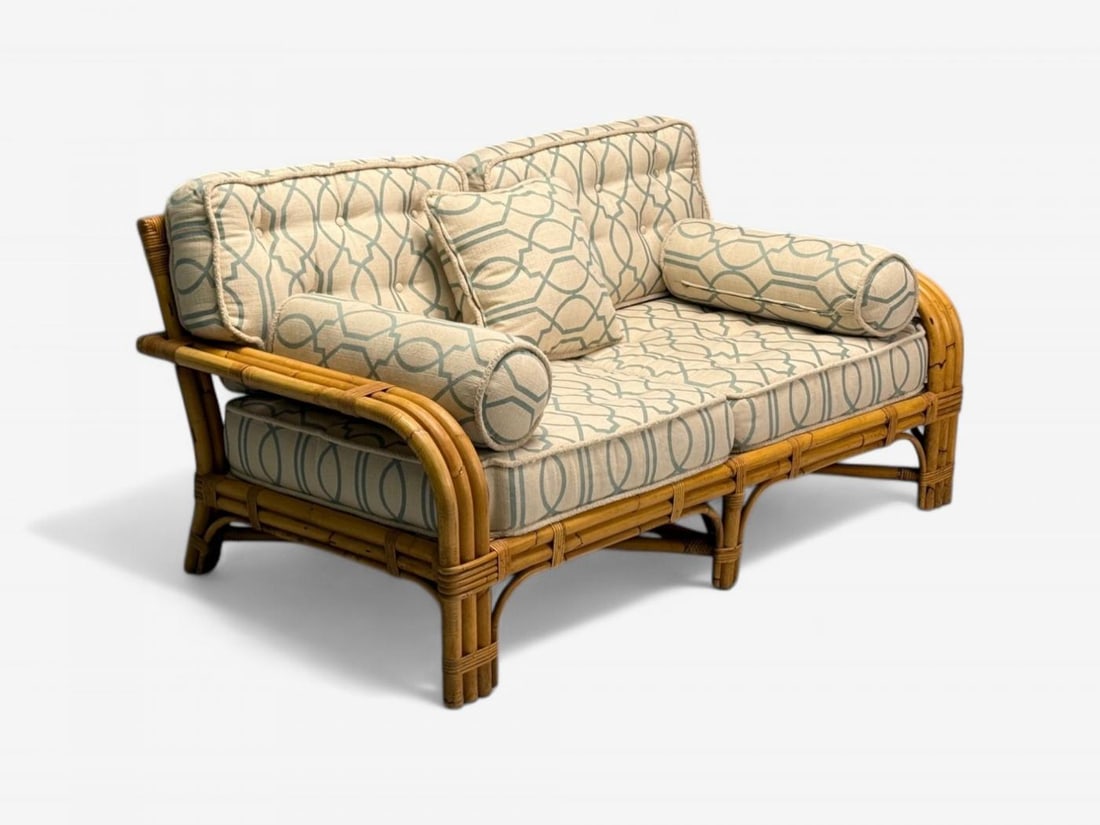 Bielecky Brothers, Modern Two Seater Sofa, Settee, Cane, Bamboo, USA, 21st C. - 5