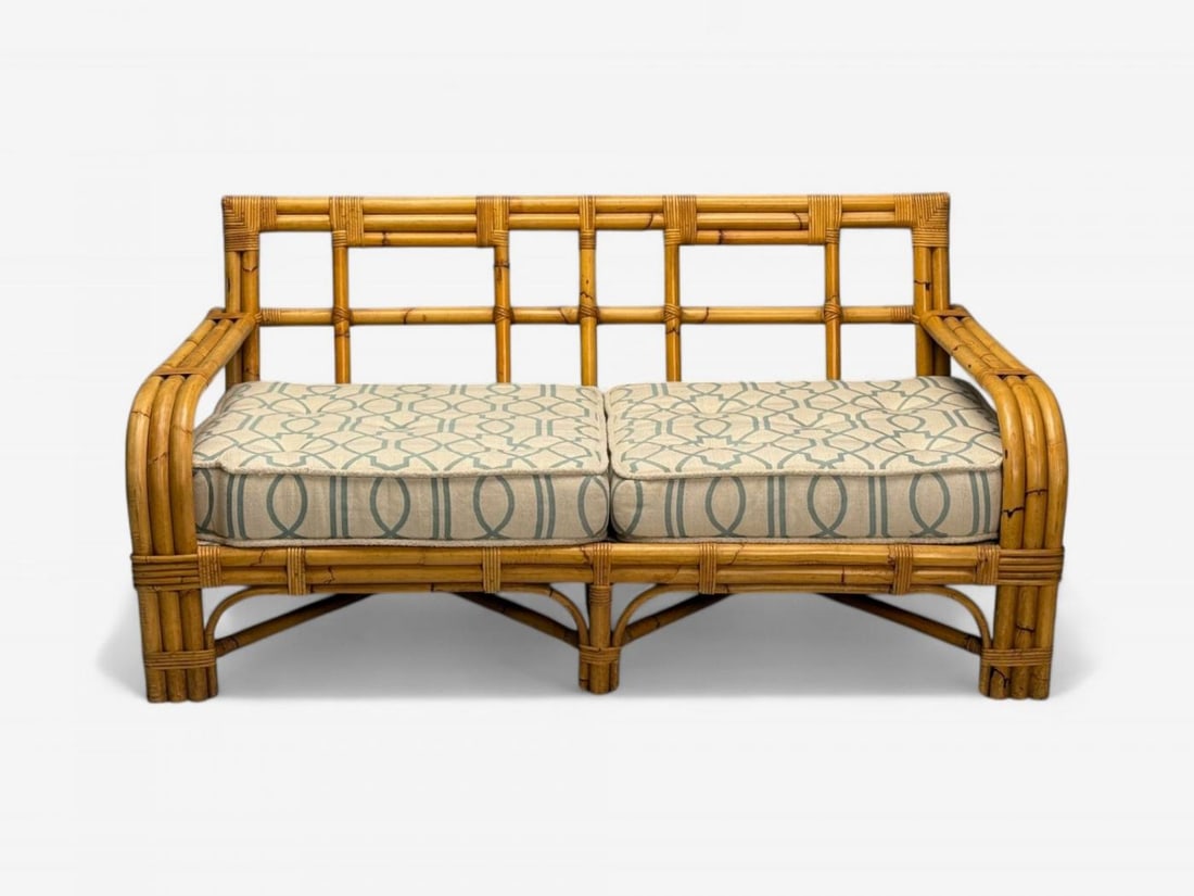 Bielecky Brothers, Modern Two Seater Sofa, Settee, Cane, Bamboo, USA, 21st C. - 6