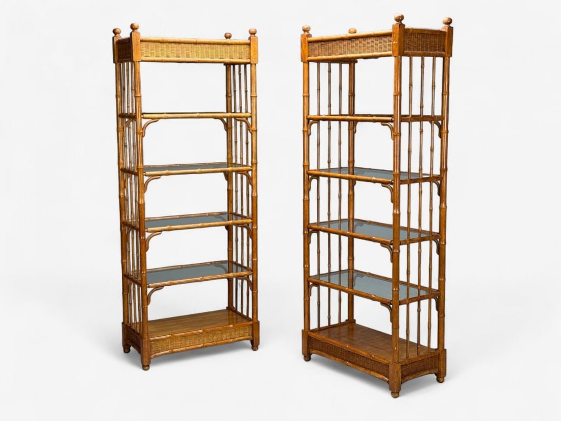 American Modern, Bamboo, Wood, Etageres, USA, 1980s - 3