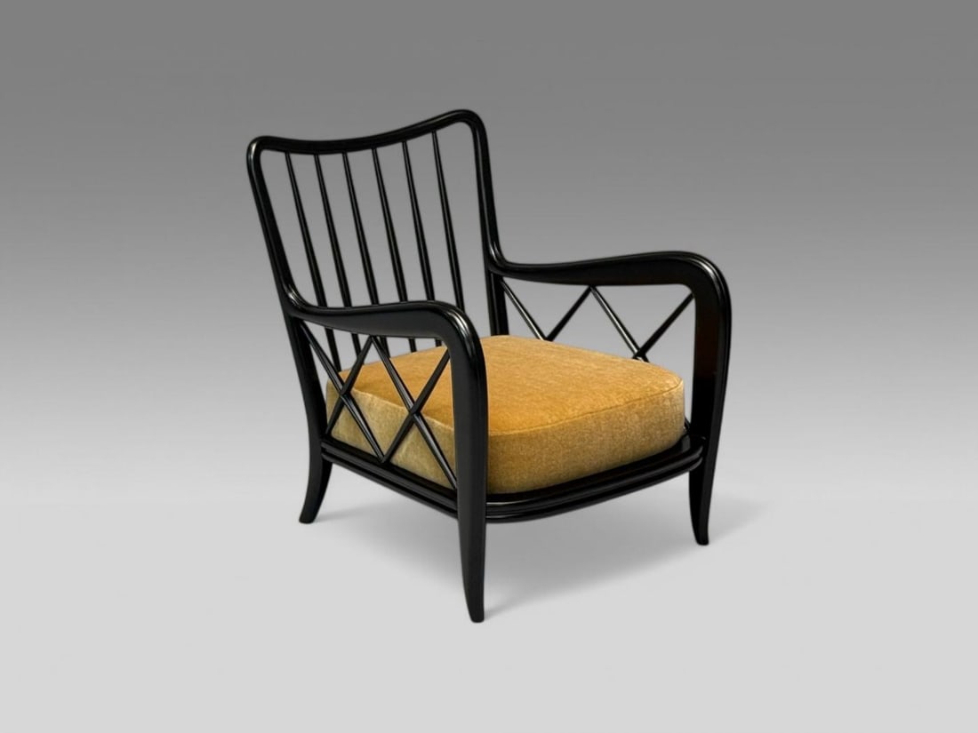 Paolo Buffa attr, Italian Mid-Century Modern, Camel Mohair, Lounge Chairs, 1940s - 10