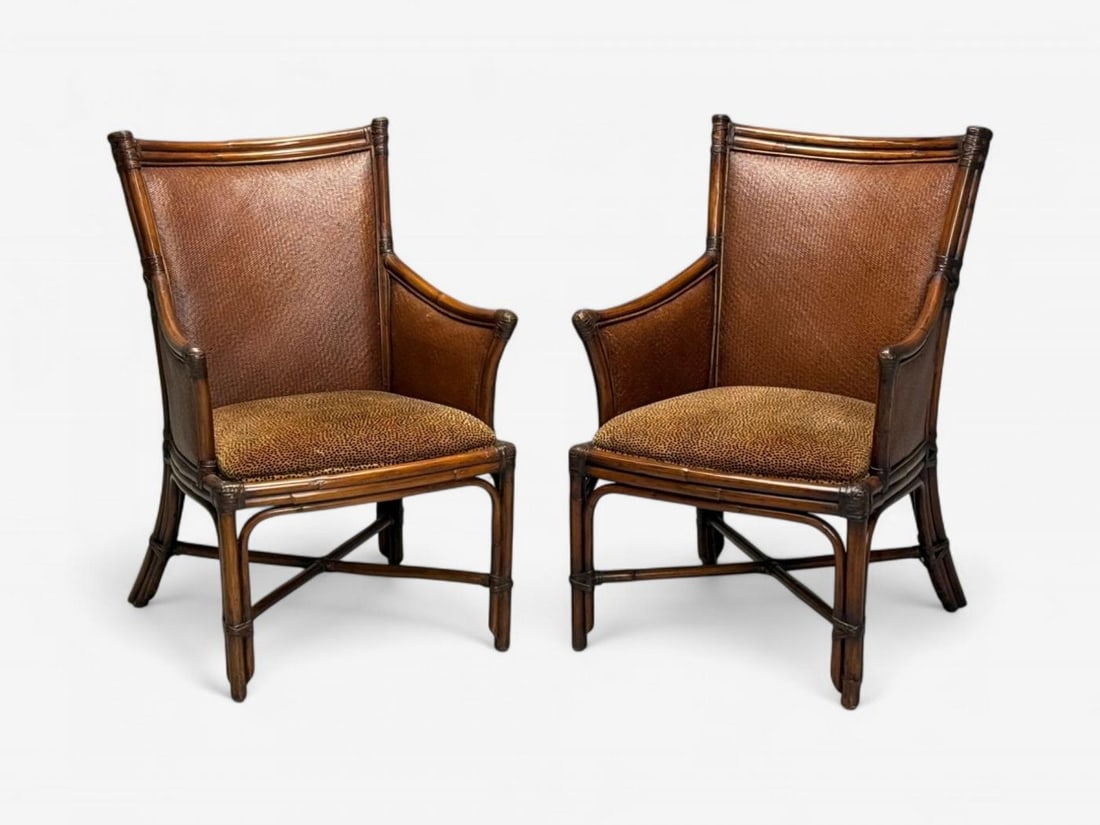 American Modern, Bamboo, Rattan, Arm Chairs, USA, 1970s - 4