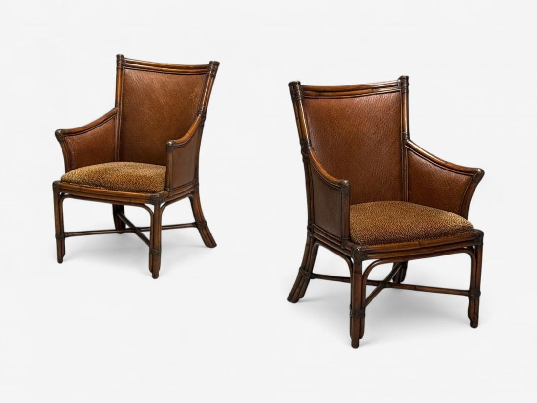 American Modern, Bamboo, Rattan, Arm Chairs, USA, 1970s - 5