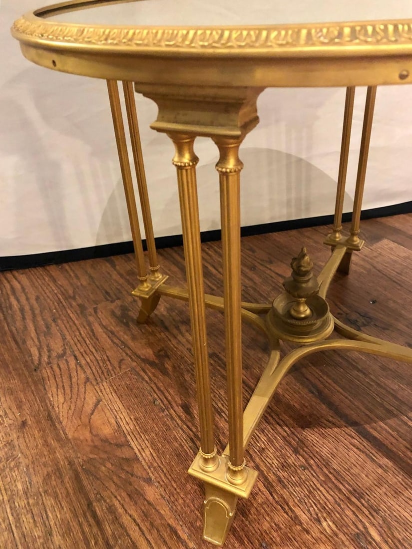 Pair of Bagues Style Gilt Bronze Neoclassical End Tables or Pedestals - 10