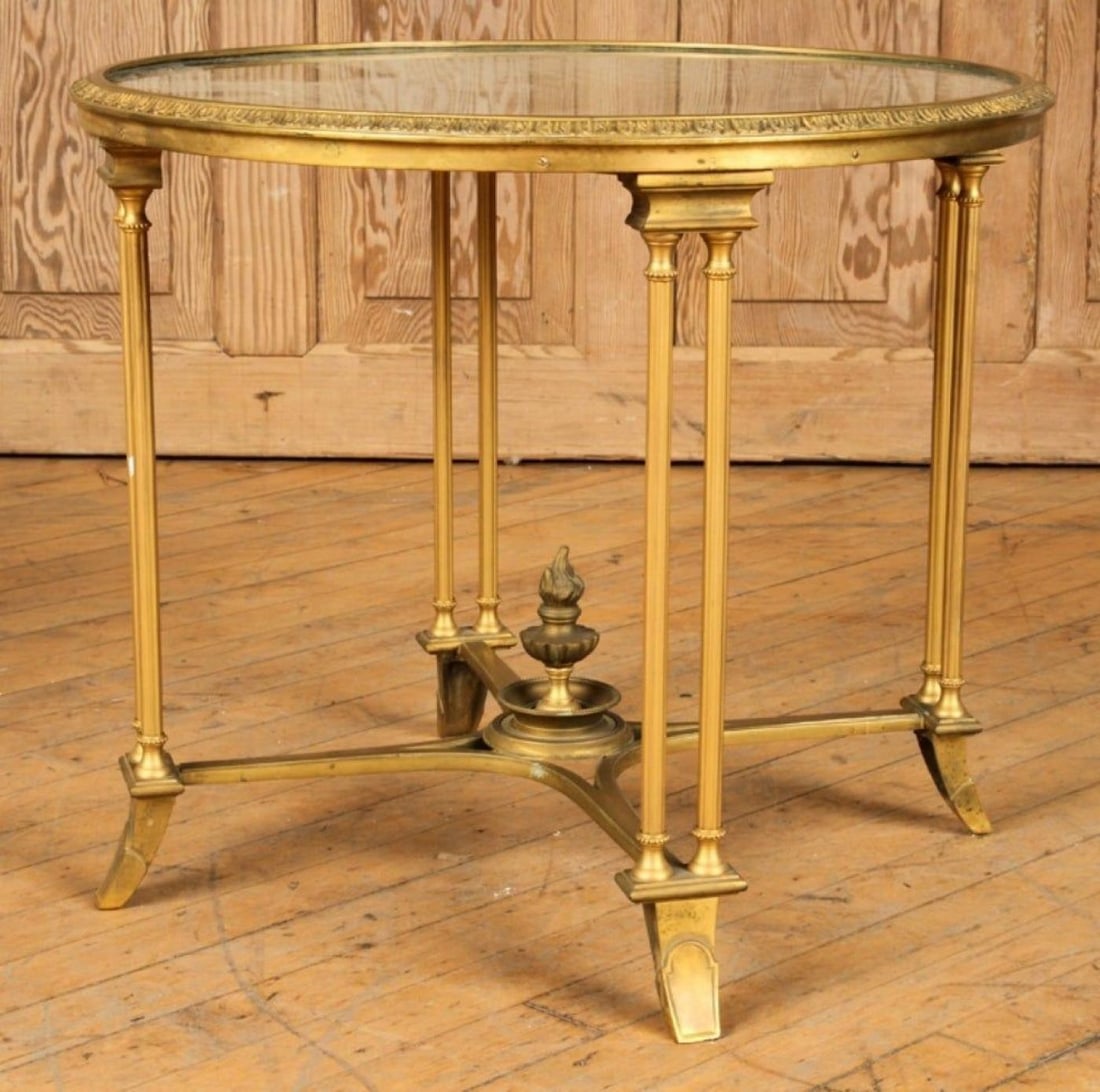 Pair of Bagues Style Gilt Bronze Neoclassical End Tables or Pedestals - 4