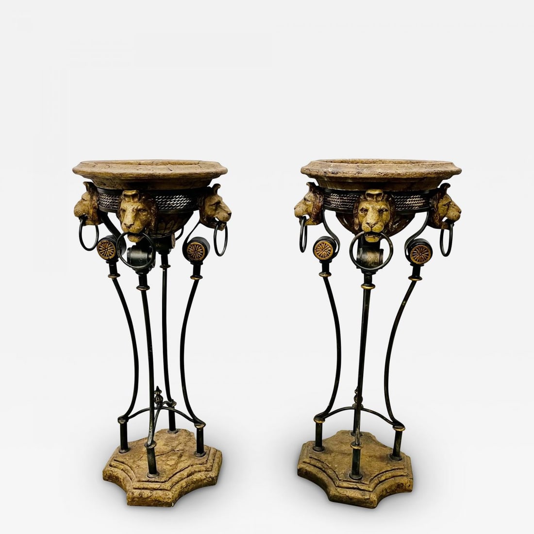 Pair of Figural Empire Style Jardinières, Planters on Stands, Europe, 1960s - 2