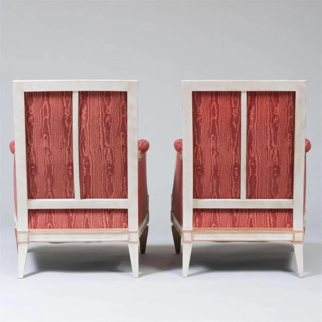 Pair of Louis XVI Style Painted Bergère Arm/Lounge Chairs, Traditional, France - 4
