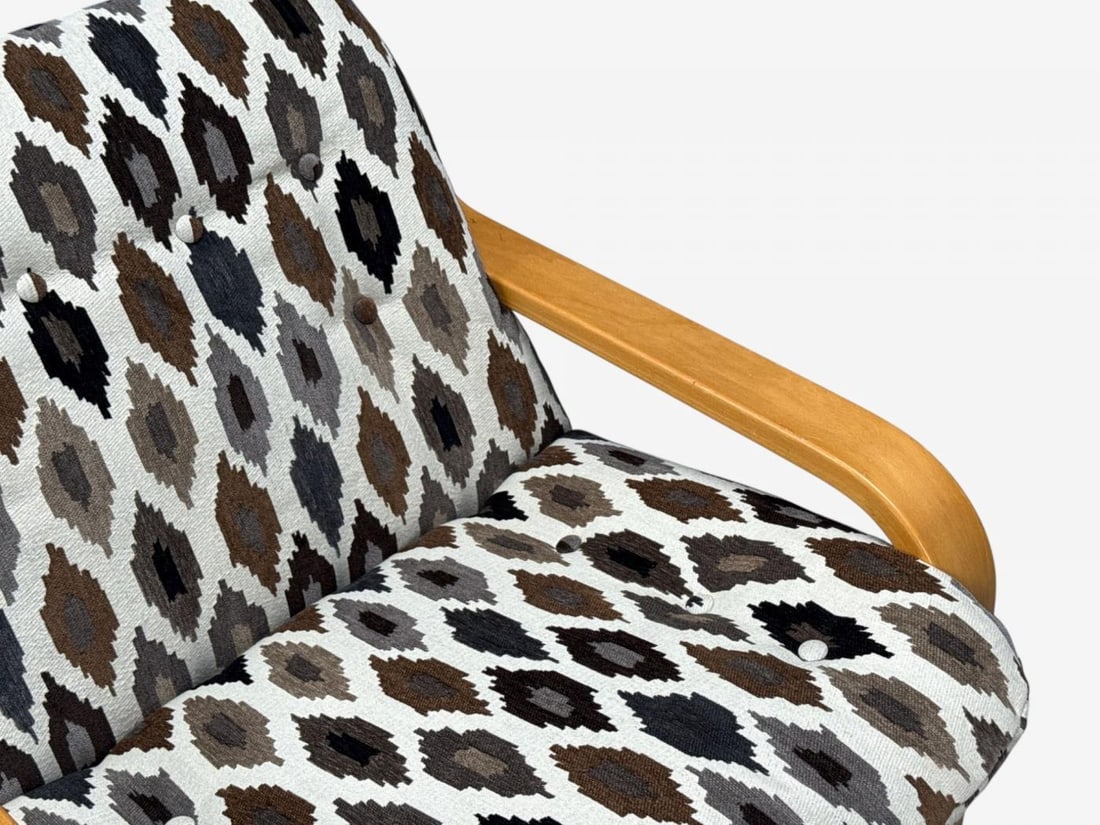 Westnofa, Bentwood, Fabric, Lounge Chair and Ottoman, Norway, 1960s - 5