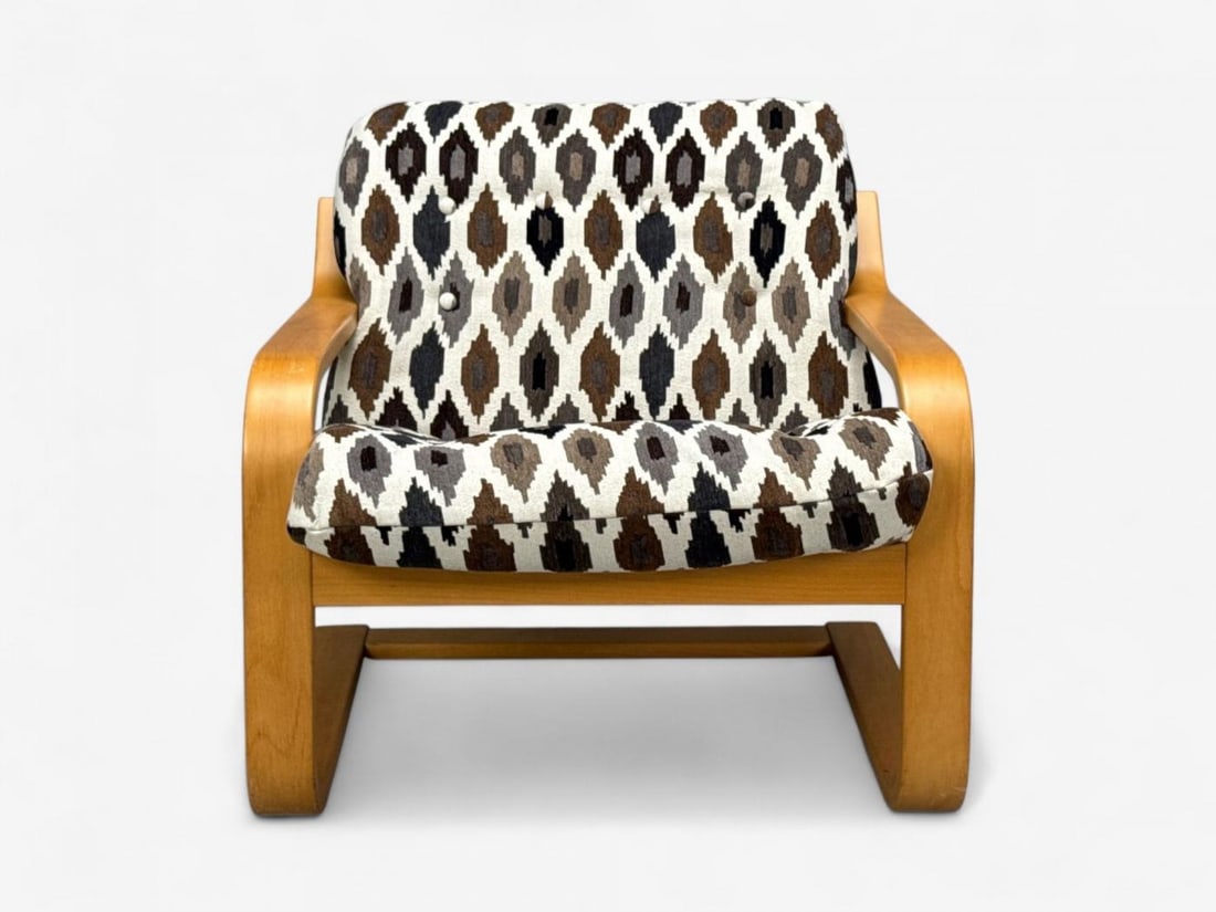 Westnofa, Bentwood, Fabric, Lounge Chair and Ottoman, Norway, 1960s - 6