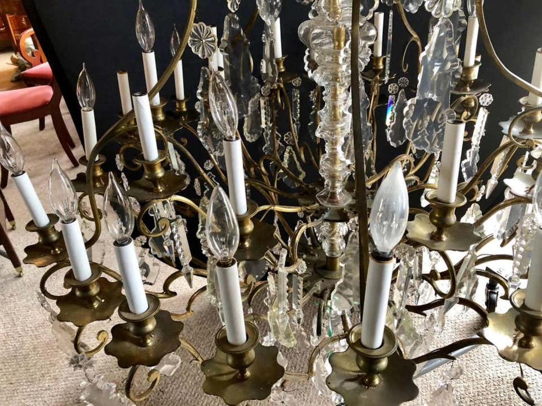 Bronze and Crystal Palatial Thirty-Light Chandelier - 5