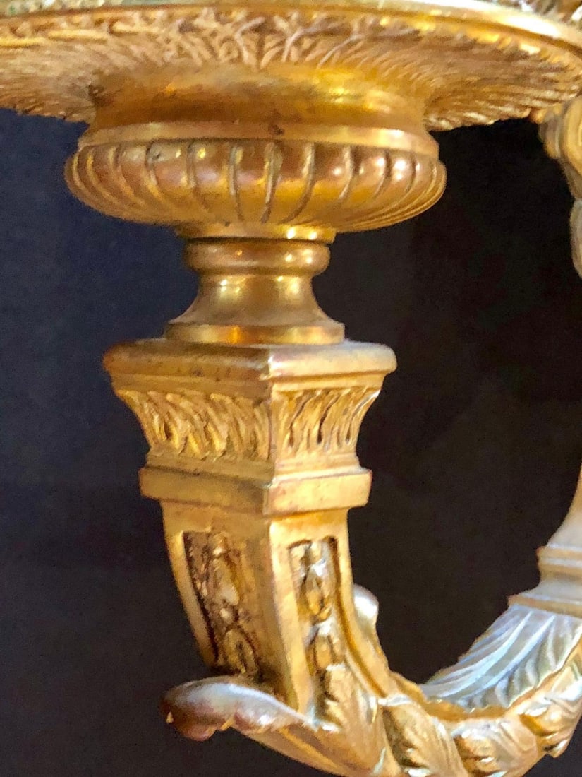 Pair of Dore Bronze Sconces having Horned Bacchus Masks in Louis XVI Style - 12