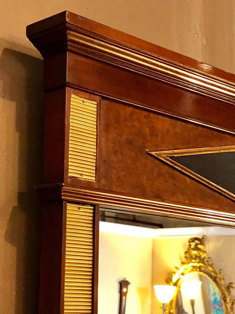 Fine Bronze Mounted Mahogany Ebonized Russian Neoclassical Wall Mirror - 6