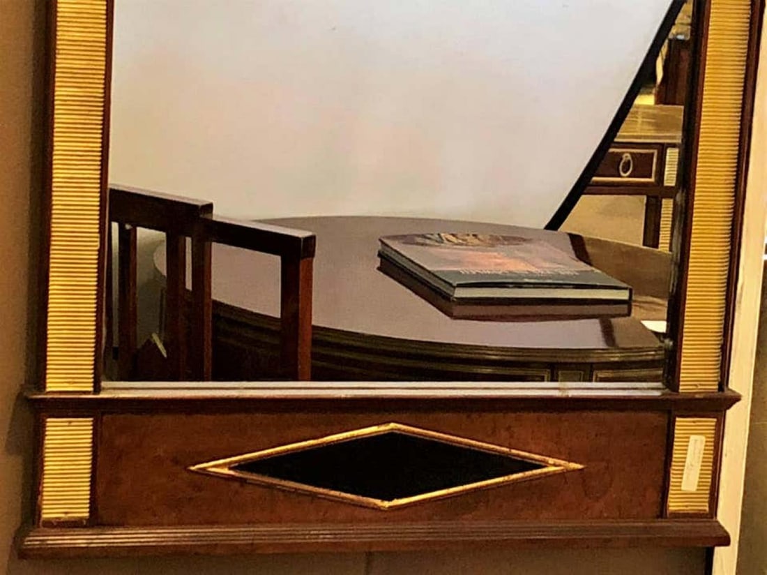 Fine Bronze Mounted Mahogany Ebonized Russian Neoclassical Wall Mirror - 7