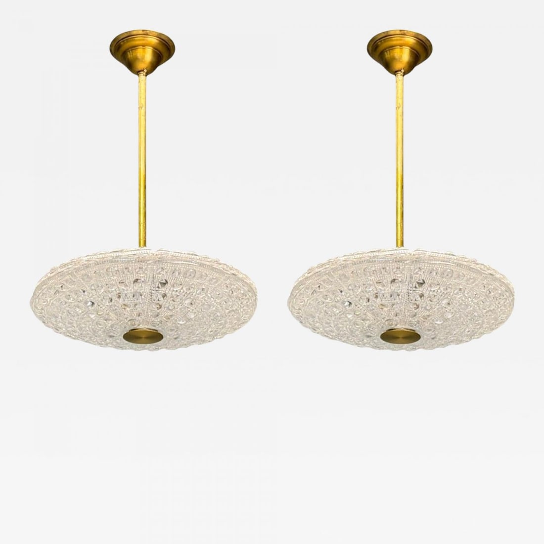 Carl Fagerlund, Brass, Glass, Pendant Lights, Sweden, 1940s - 2