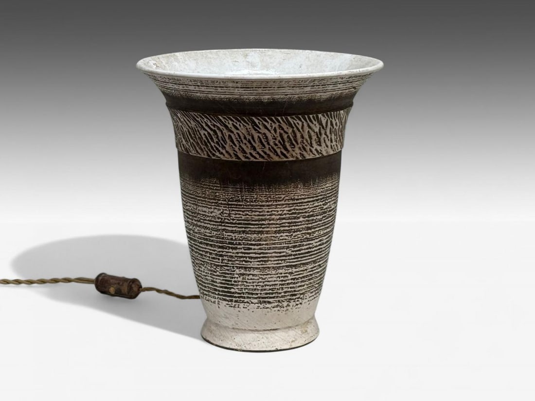 Keramos, French Modern, Glazed Ceramic, Table Lamp, France, 1940s - 3