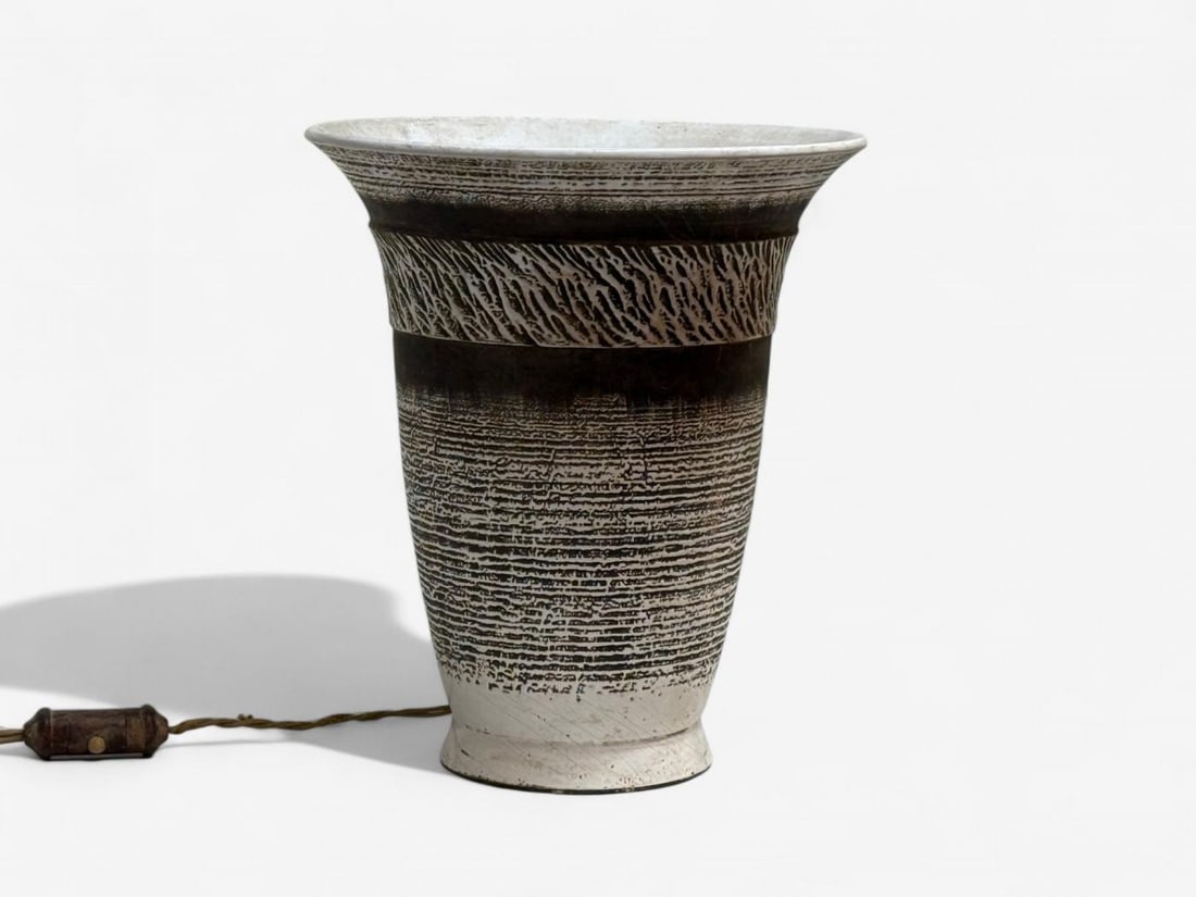 Keramos, French Modern, Glazed Ceramic, Table Lamp, France, 1940s - 6