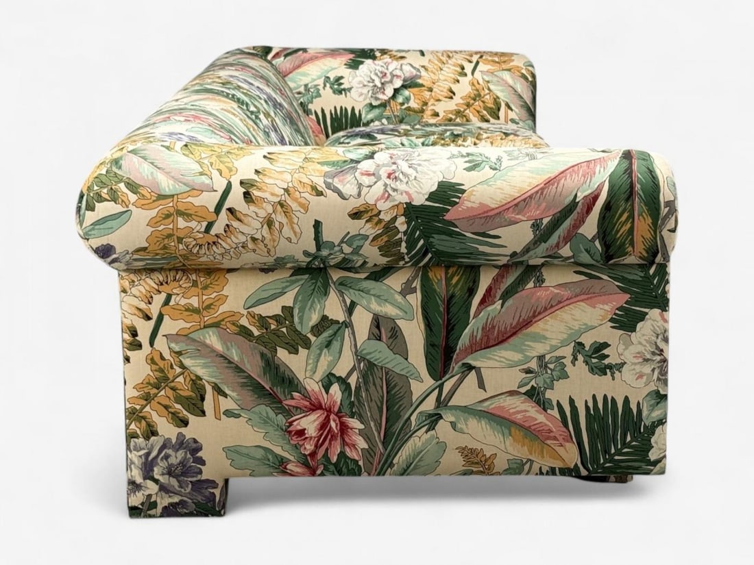 American Modern, Tropical Fabric, Monumental Custom Sofa, USA, 20th c. - 6