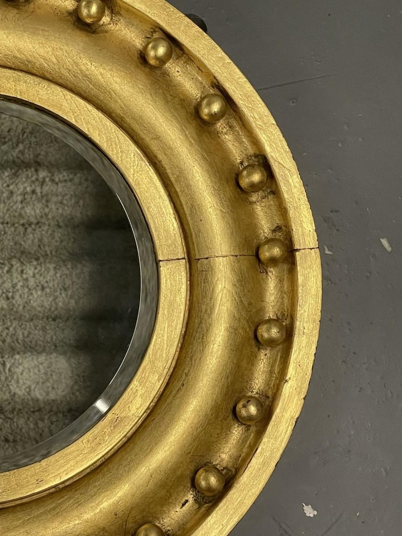 Federal Style Circular Mirror, Giltwood Wall / Pier / Vanity - 11