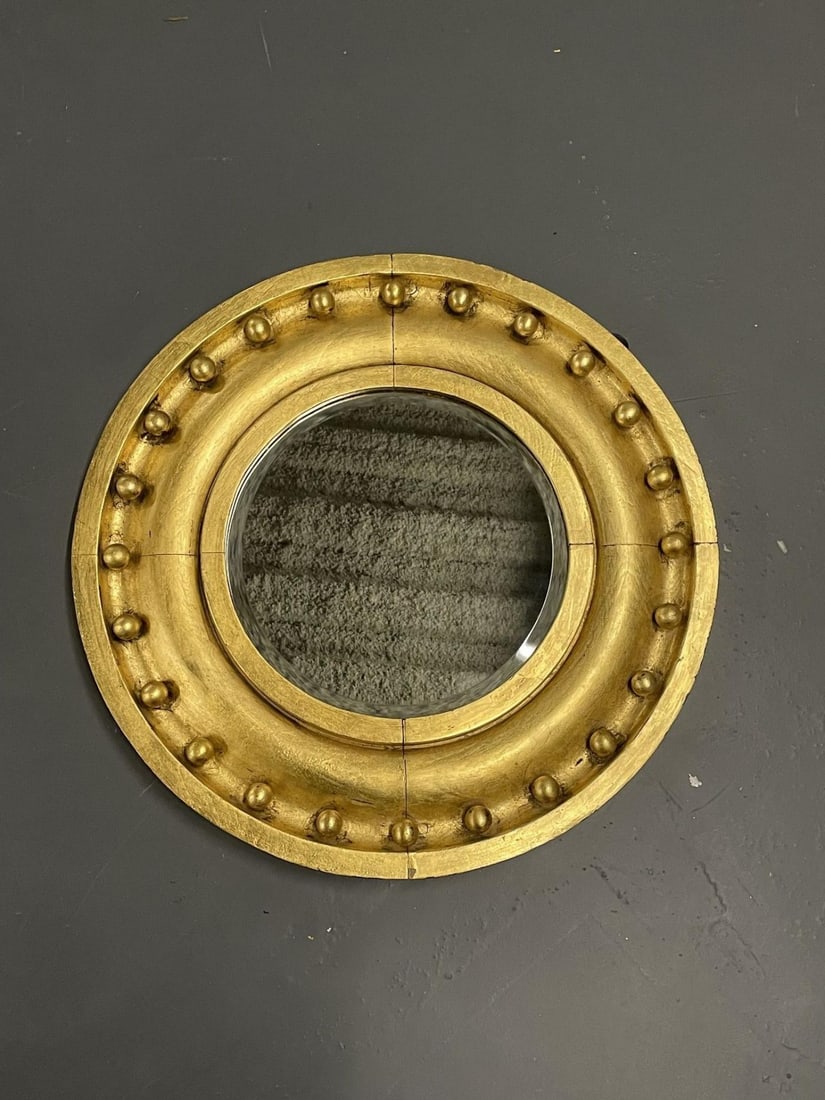 Federal Style Circular Mirror, Giltwood Wall / Pier / Vanity - 4