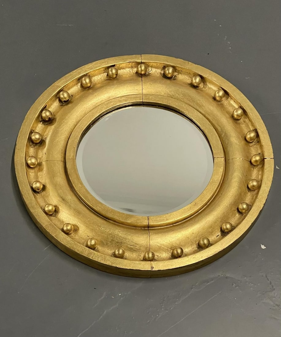 Federal Style Circular Mirror, Giltwood Wall / Pier / Vanity - 7