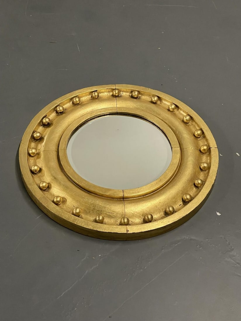 Federal Style Circular Mirror, Giltwood Wall / Pier / Vanity - 9
