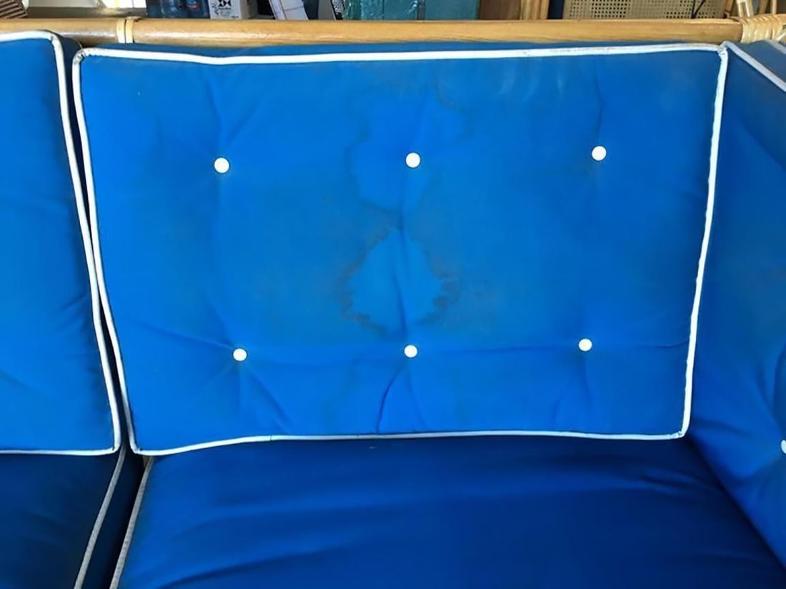 Restored Milo Baughman Style Stick Reed Rattan Cubists Sofa - 16