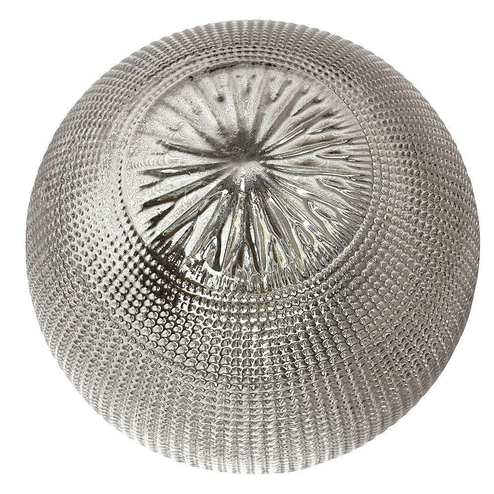 Mid-century Holophane Glass Globe Pendant Light w/ Chromes Steel Fitter - 4