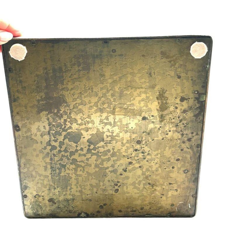 Art Nouveau Tiffany Studios Bronze "Zodiac" Pattern Inkwell on Tray #1078 - 12