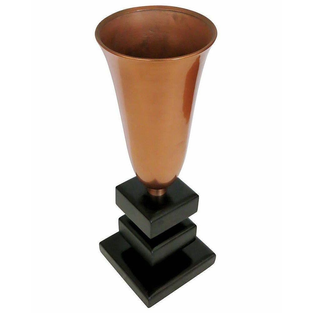 Early Mid-century Copper Stacked Base Torchiere Table Lamp - 19