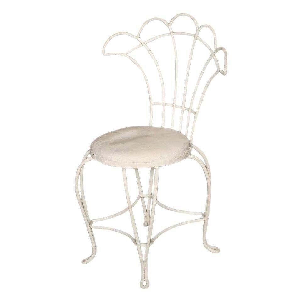 Mathieu Mategot Inspired French Wrought Iron Fan Back Patio Chairs, Set of Four - 14