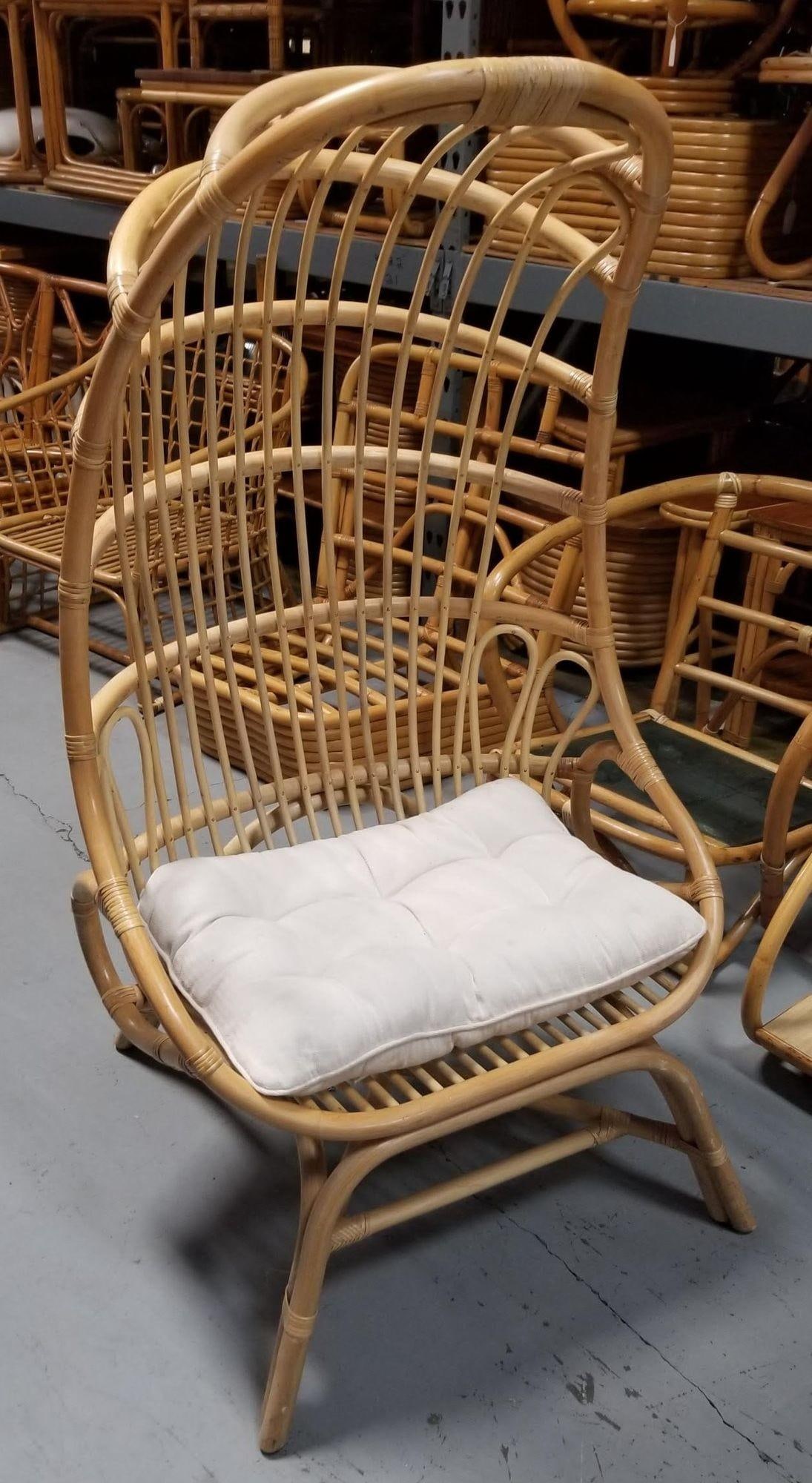 Rattan Cocoon Chair with Cushion - 17