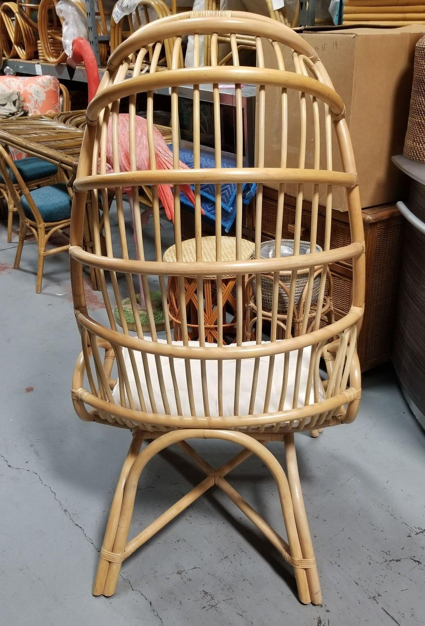 Rattan Cocoon Chair with Cushion - 9