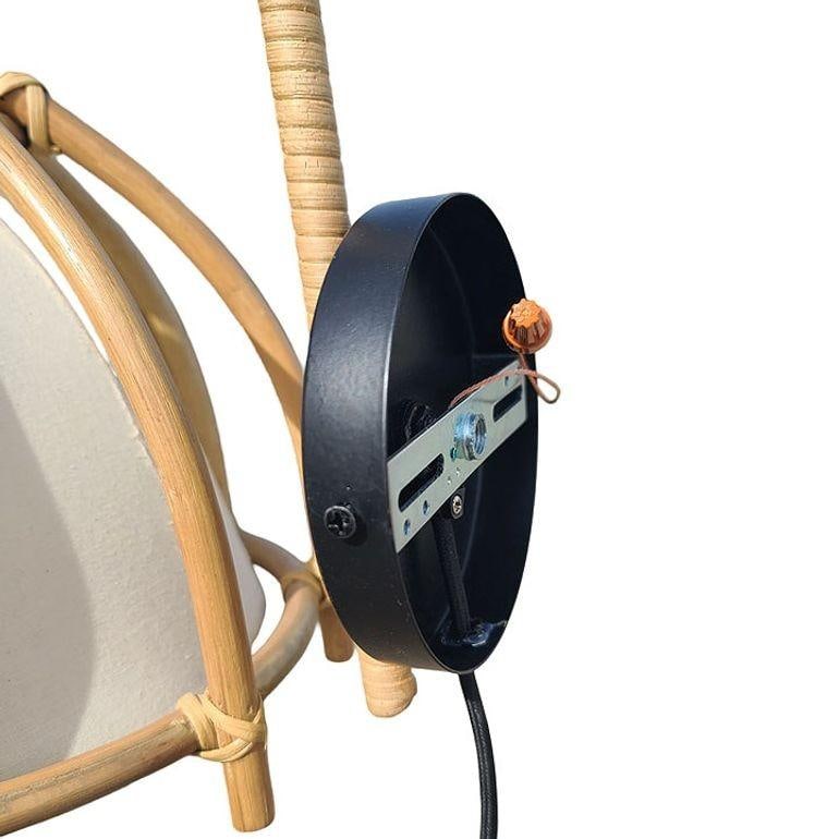 Natural Finish Rattan Skeleton Shade Wall Sconce, Pair - 6