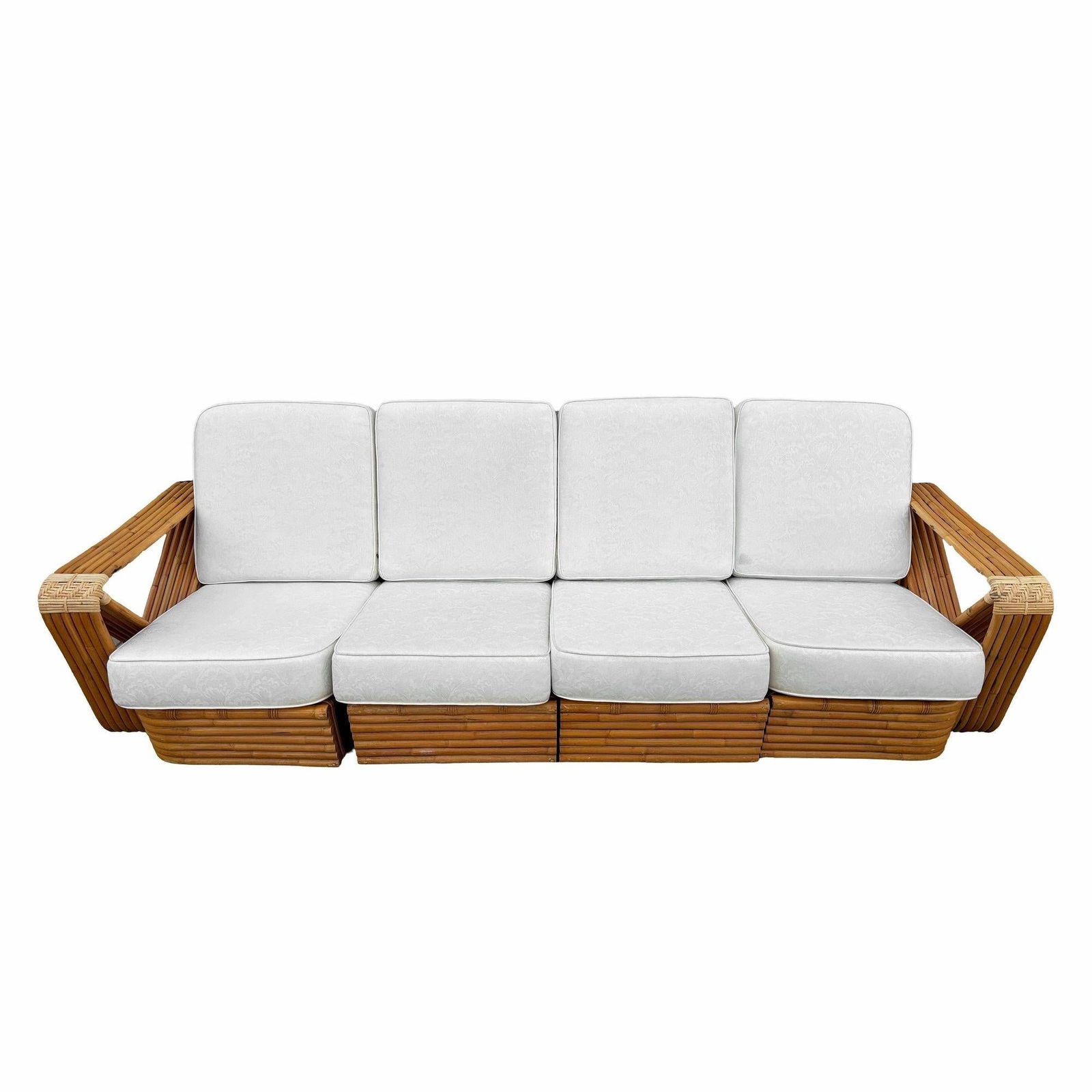 Original Rattan By Paul Frankl, Multi-Strand Sofa and Chaise Lounge - 15