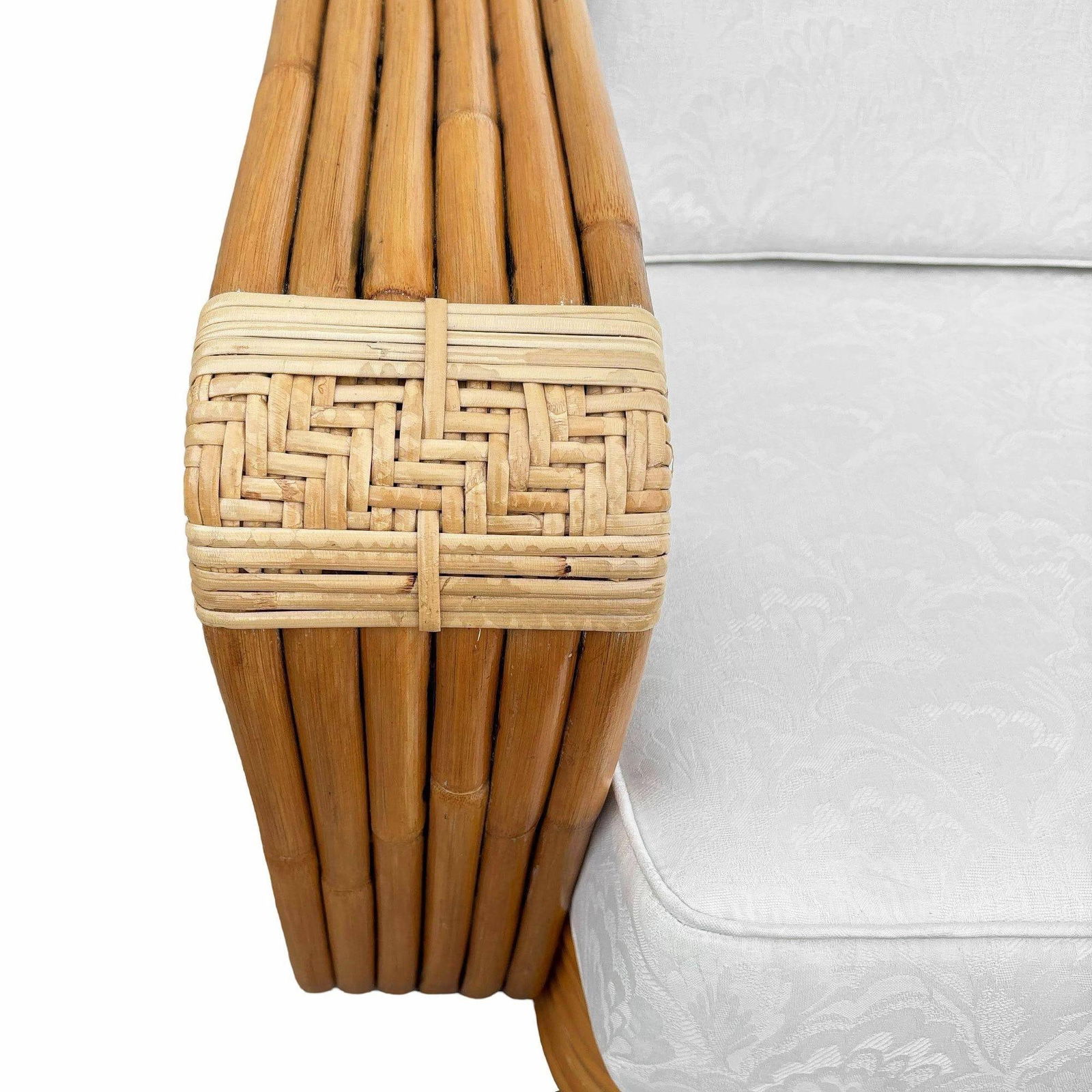 Original Rattan By Paul Frankl, Multi-Strand Sofa and Chaise Lounge - 3