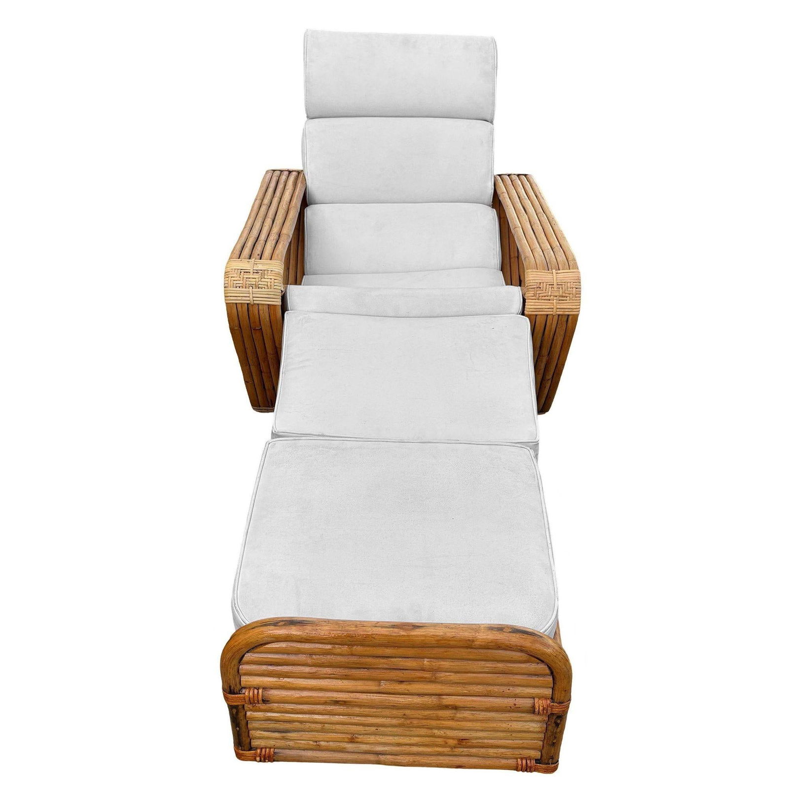 Original Rattan By Paul Frankl, Multi-Strand Sofa and Chaise Lounge - 9