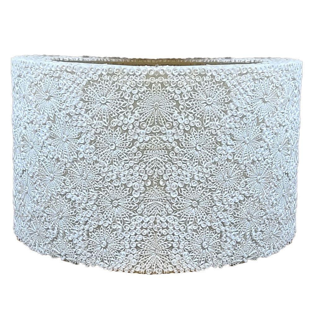 Large 48" Resin Seashell Organic Modern Boho Drum Shade Chandelier, 2 Available - 3