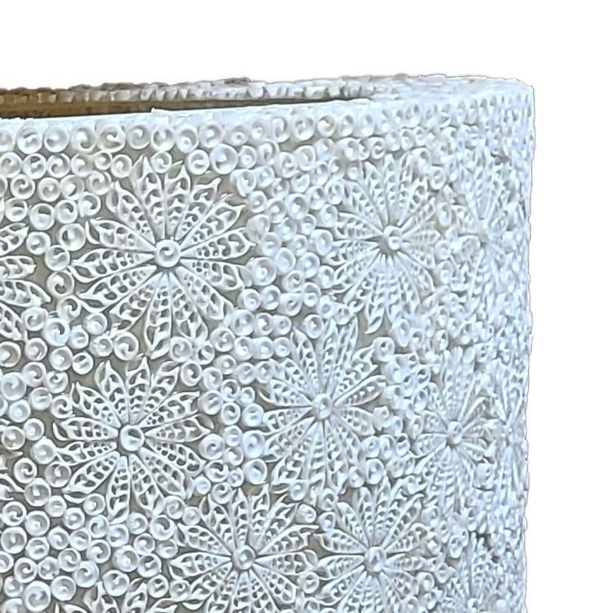 Large 48" Resin Seashell Organic Modern Boho Drum Shade Chandelier, 2 Available - 4