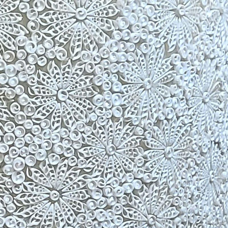 Large 48" Resin Seashell Organic Modern Boho Drum Shade Chandelier, 2 Available - 5