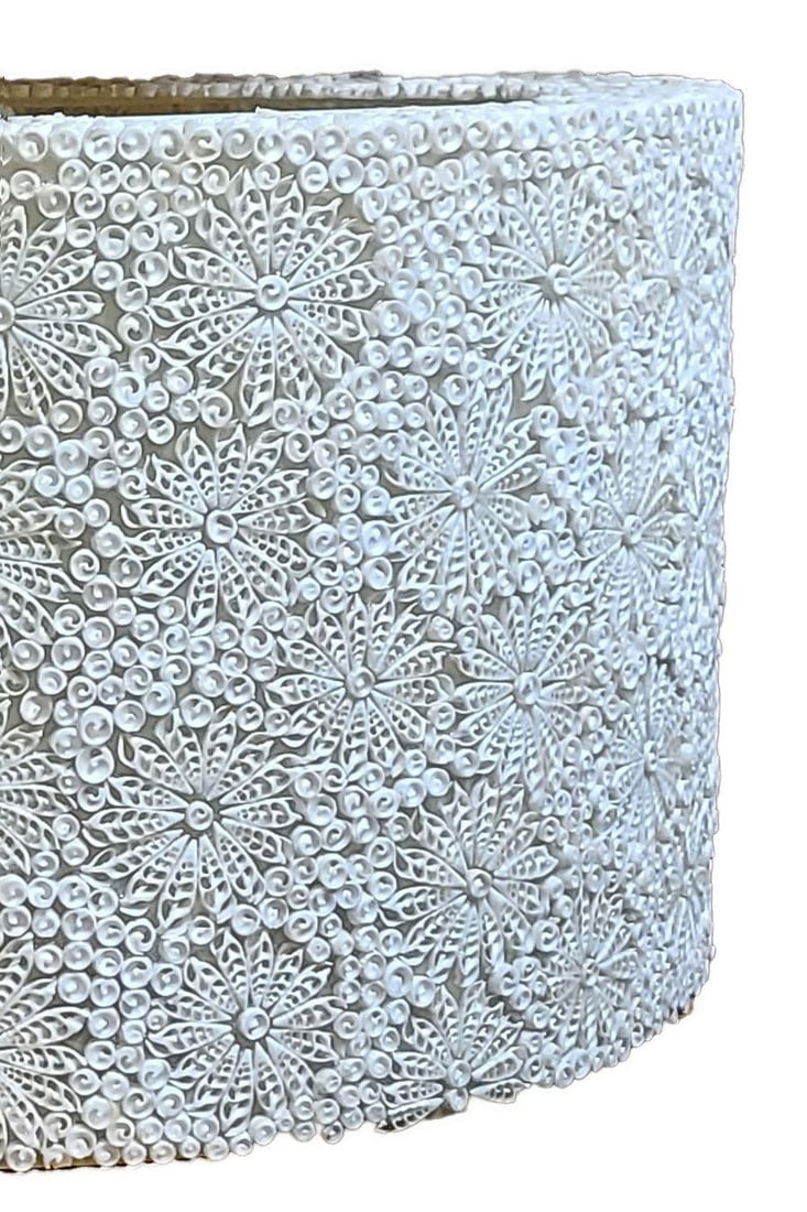 Large 48" Resin Seashell Organic Modern Boho Drum Shade Chandelier, 2 Available - 6