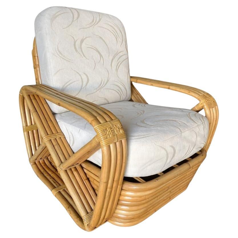 Historic Hand Made 4-strand Square Pretzel Rattan lounge By Paul T. Frankl - 15